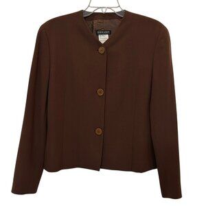 Giorgio Armani Brown Wool Button Front Long Sleeve Jacket Size 40